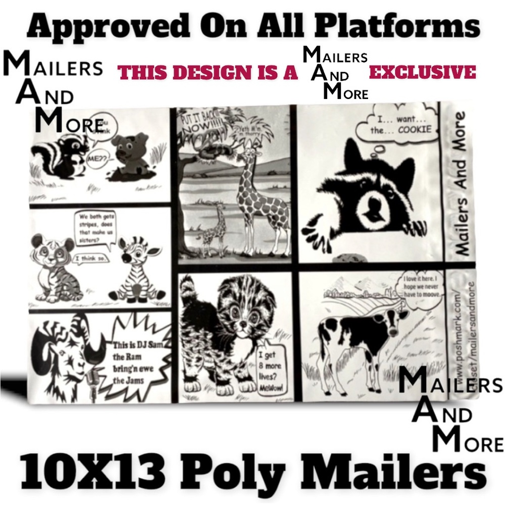 25 10X13 Comic Strip Poly Mailers, Shipping Envelopes PRICE IS FIRM - Picture 5 of 8